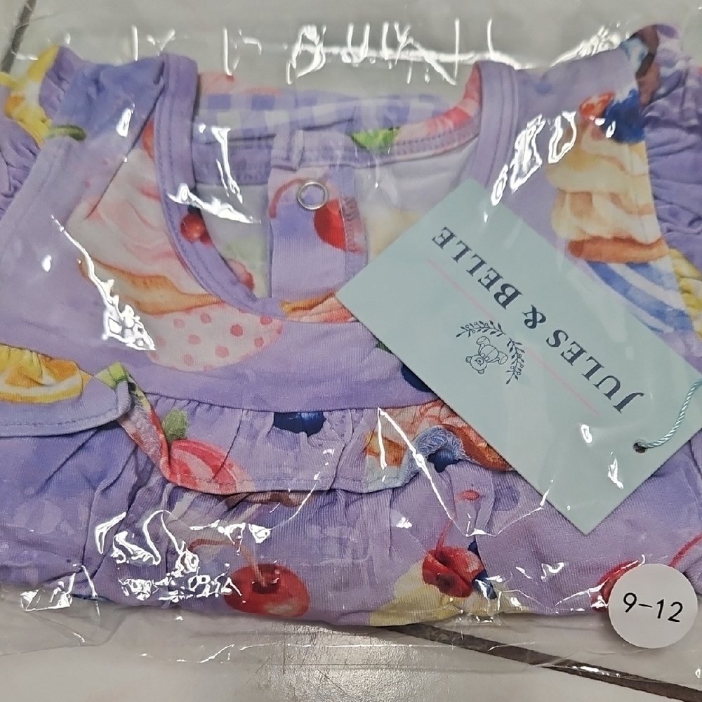 Jules and Belle fruit top and shorts 9-12 month